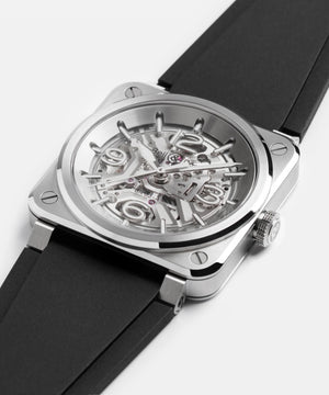 Bell & Ross 柏萊士 BR-03 Skeleton Steel 鏤空不鏽鋼自動腕錶 41mm BR03A-BL-SKST/SRB - 新萬國鐘錶