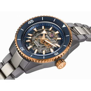 RADO 雷達錶 Captain Cook 庫克船長高科技電漿陶瓷PVD玫瑰金鏤空潛水腕錶 43mm R32148172