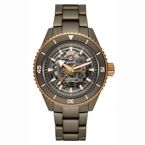 RADO 雷達錶 Captain Cook 庫克船長高科技陶瓷鏤空潛水腕錶 43mm R32150162