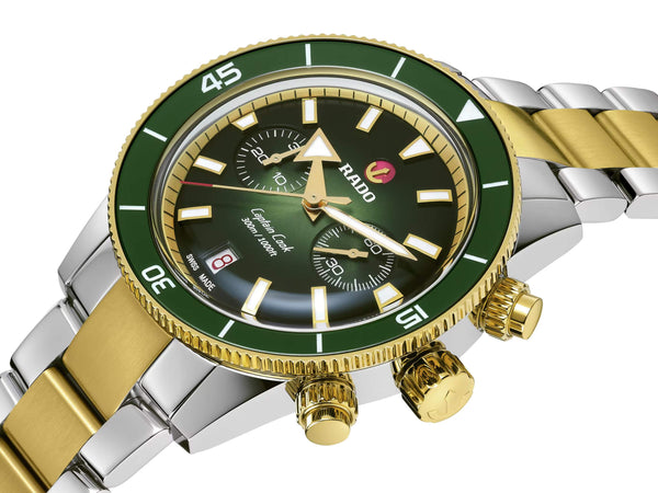 RADO 雷達錶 Captain Cook 庫克船長PVD黃金計時腕錶 43mm R32151318