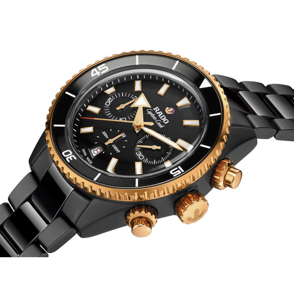 RADO 雷達錶 Captain Cook 庫克船長系列高科技陶瓷300米計時腕錶 43mm R32190153