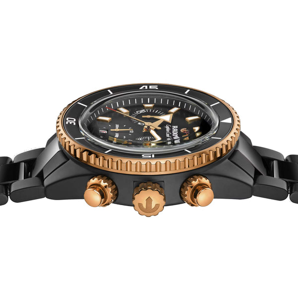 RADO 雷達錶 Captain Cook 庫克船長系列高科技陶瓷300米計時腕錶 43mm R32190153
