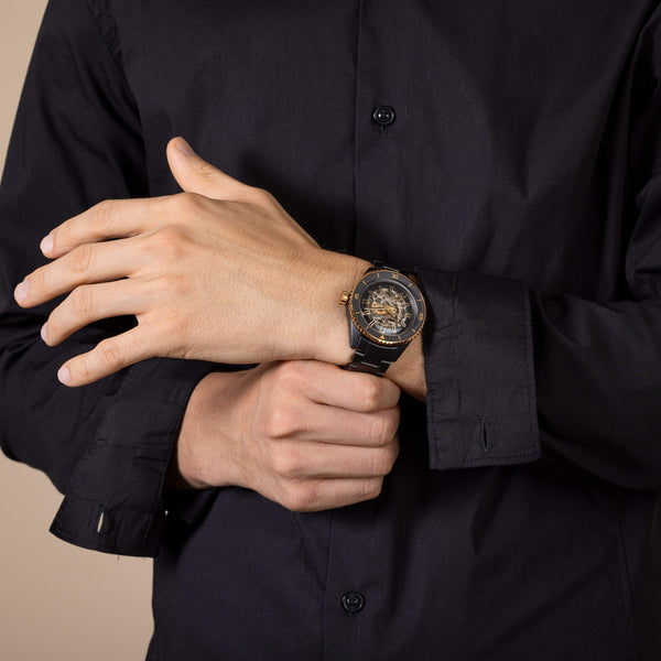 RADO 雷達錶 Captain Cook 庫克船長高科技陶瓷鏤空潛水腕錶 43mm R32192152