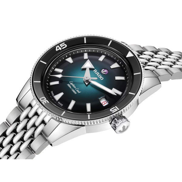 RADO 雷達錶 Captain Cook 庫克船長300米漸層綠潛水腕錶 39mm R32223213