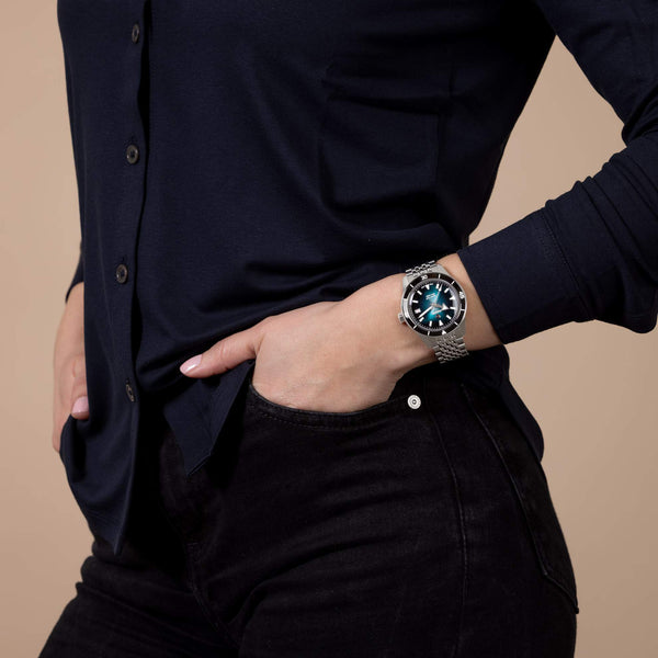 RADO 雷達錶 Captain Cook 庫克船長300米漸層綠潛水腕錶 39mm R32223213