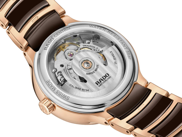 RADO 雷達錶 Centrix 晶萃系列開芯鏤空機械鑽面陶瓷腕錶 35mm R30029902