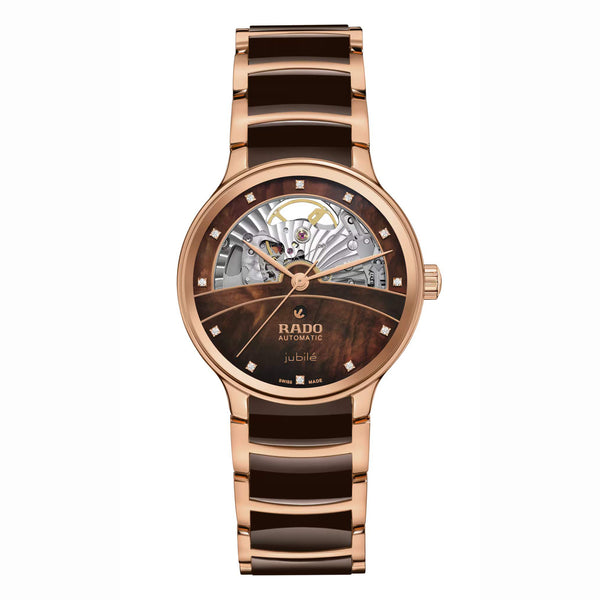RADO 雷達錶 Centrix 晶萃系列開芯鏤空機械鑽面陶瓷腕錶 35mm R30029902