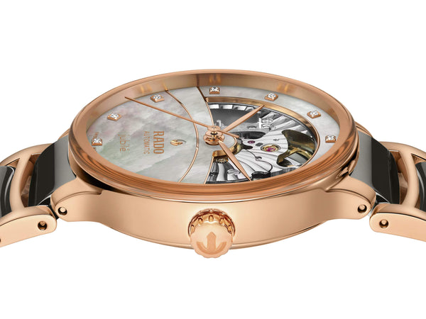 RADO 雷達錶 Centrix 晶萃系列開芯鏤空機械鑽面陶瓷腕錶 35mm R30029912