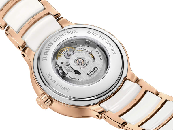 RADO 雷達錶 Centrix 晶萃系列開芯鏤空機械鑽面陶瓷腕錶 35mm R30029922