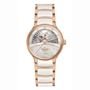 RADO 雷達錶 Centrix 晶萃系列開芯鏤空機械鑽面陶瓷腕錶 35mm R30029922