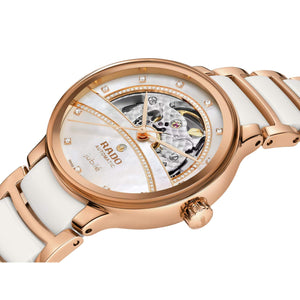 RADO 雷達錶 Centrix 晶萃系列開芯鏤空機械86顆璀璨鑽石陶瓷腕錶 35mm R30029932