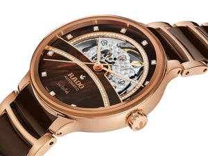 RADO 雷達錶 Centrix 晶萃系列開芯鏤空機械鑽面陶瓷腕錶 35mm R30029942