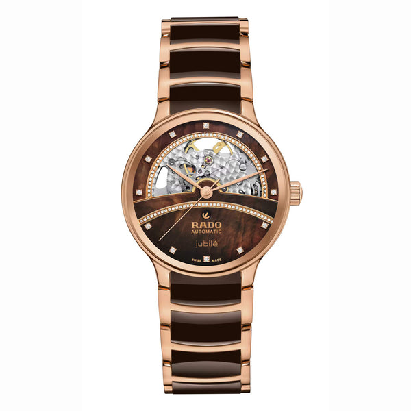 RADO 雷達錶 Centrix 晶萃系列開芯鏤空機械鑽面陶瓷腕錶 35mm R30029942