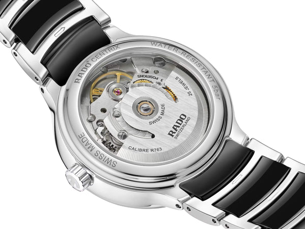 RADO 雷達錶 Centrix 晶萃系列開芯鏤空機械鑽面陶瓷腕錶 35mm R30031742