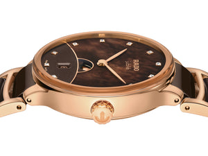 RADO 雷達錶 Centrix 晶萃系列月相鑽石珍珠母貝陶瓷石英腕錶 35mm R30232902