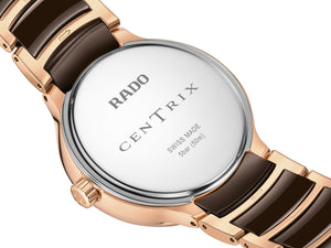 RADO 雷達錶 Centrix 晶萃系列月相鑽石珍珠母貝陶瓷石英腕錶 35mm R30232902