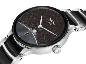 RADO 雷達錶 Centrix 晶萃系列月相鑽石砂金石星空陶瓷石英限量腕錶 35mm R30234762 - 新萬國鐘錶