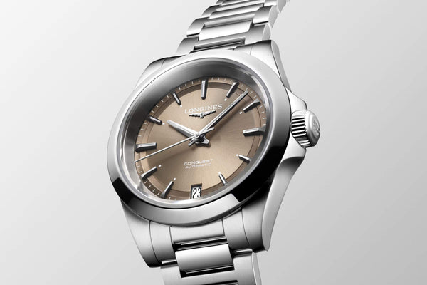 LONGINES 浪琴 Conquest 征服者系列啡啡色優雅時尚運動腕錶 34mm L34304626