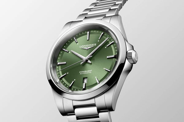LONGINES 浪琴 Conquest 征服者系列綠色優雅時尚運動腕錶 41mm L38304026