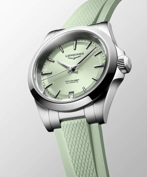 LONGINES 浪琴 Conquest 征服者系列淺綠色優雅時尚運動腕錶 34mm L34304029