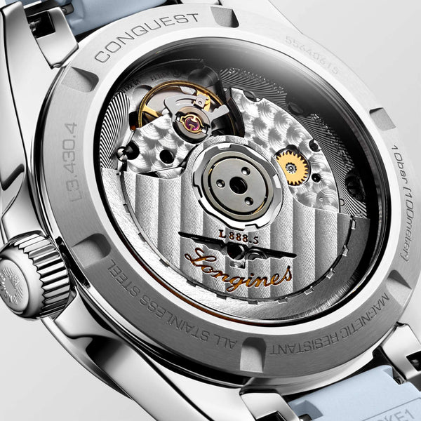 LONGINES 浪琴 Conquest 征服者系列淺藍色優雅時尚運動腕錶 34mm L34304929