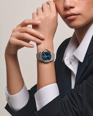 LONGINES 浪琴 Conquest 征服者系列藍色鑽面優雅時尚運動腕錶 34mm L34304976