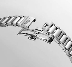 LONGINES 浪琴 Conquest 征服者系列藍色鑽面優雅時尚運動腕錶 34mm L34304976