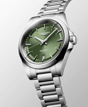 LONGINES 浪琴 Conquest 征服者系列綠色優雅時尚運動腕錶 38mm L37204026