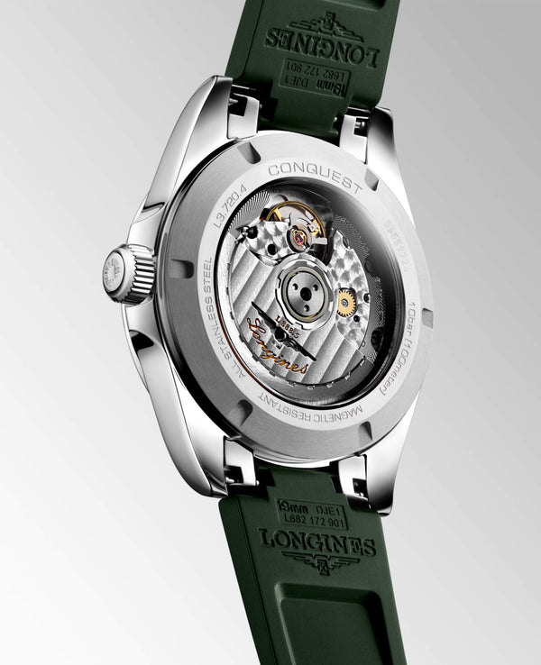 LONGINES 浪琴 Conquest 征服者系列綠色優雅時尚運動腕錶 38mm L37204029