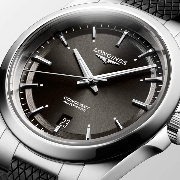 LONGINES 浪琴 Conquest 征服者系列黑色優雅時尚運動腕錶 38mm L37204529