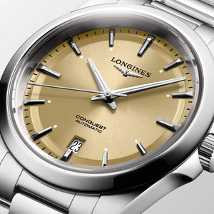 LONGINES 浪琴 Conquest 征服者系列香檳色優雅時尚運動腕錶 38mm L37204626