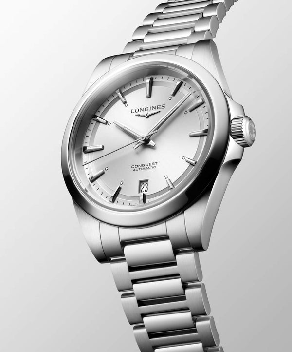 LONGINES 浪琴 Conquest 征服者系列銀色優雅時尚運動腕錶 38mm L37204726