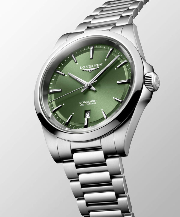 LONGINES 浪琴 Conquest 征服者系列綠色優雅時尚運動腕錶 41mm L38304026