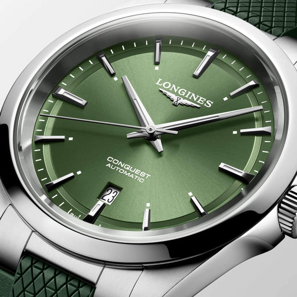 LONGINES 浪琴 Conquest 征服者系列綠色優雅時尚運動腕錶 41mm L38304029
