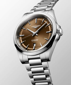 LONGINES 浪琴 Conquest 征服者系列咖啡色優雅時尚運動腕錶 41mm L38304626