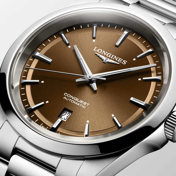 LONGINES 浪琴 Conquest 征服者系列咖啡色優雅時尚運動腕錶 41mm L38304626