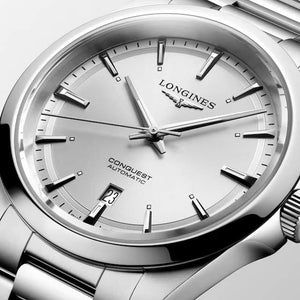 LONGINES 浪琴 Conquest 征服者系列銀色優雅時尚運動腕錶 41mm L38304726
