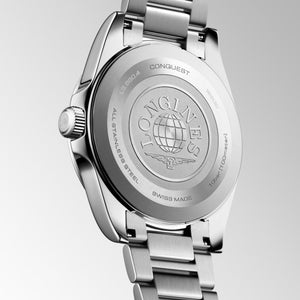 LONGINES 浪琴 Conquest 征服者系列綠色面盤優雅時尚運動石英腕錶 41mm L38604096 - 新萬國鐘錶