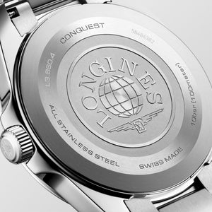 LONGINES 浪琴 Conquest 征服者系列綠色面盤優雅時尚運動石英腕錶 41mm L38604096