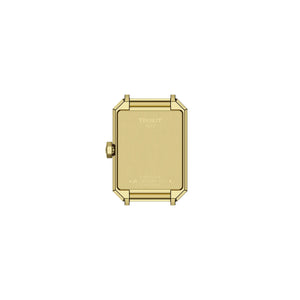 TISSOT 天梭 SRV系列方形時尚黃金PVD英女士腕錶 30x22mm T1601103302300