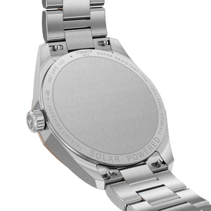 TISSOT 天梭 PRC 100 Solar 太陽能石英時尚玫瑰金PVD珍珠母貝經典腕錶 34mm T1518222211100
