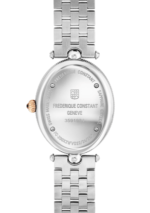 Frederique Constant 康斯登 Classics系列藝術羅馬橢圓型PVD玫瑰金石英女錶 30x25mm FC-200MPW2V2B