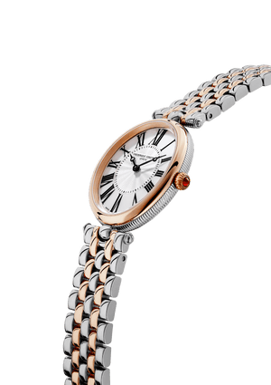 Frederique Constant 康斯登 Classics系列藝術羅馬橢圓型PVD玫瑰金石英女錶 30x25mm FC-200MPW2V2B