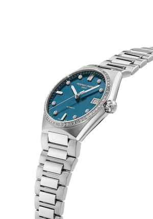 Frederique Constant 康斯登 HIGHLIFE 鑽圈藍面閃粉機械腕錶 34mm FC-303LBSD2NHD6B