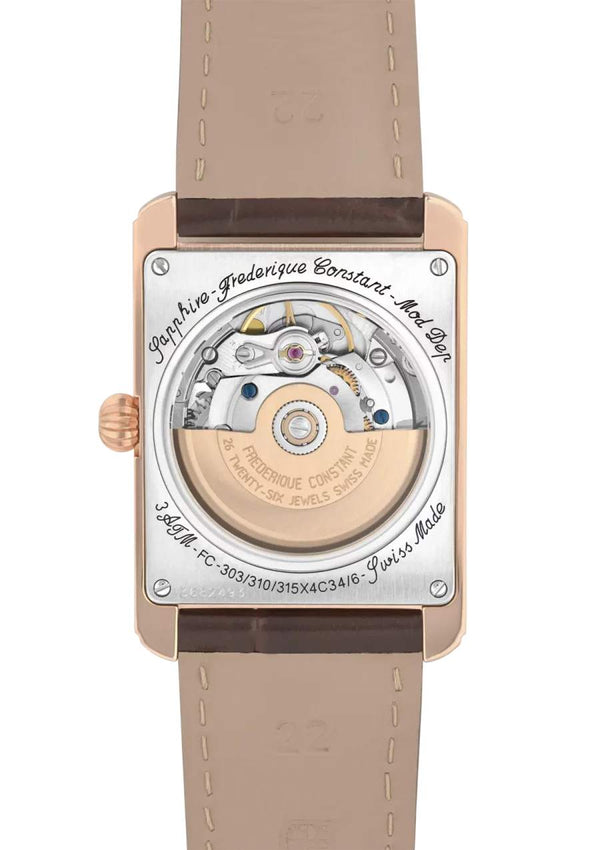 Frederique Constant 康斯登 Classics CARREE 方形典雅PVD玫瑰金機械腕錶 30.40×33.30mm FC-303V4C4