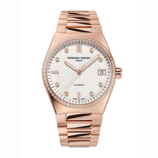 Frederique Constant 康斯登 HIGHLIFE PVD玫瑰金鑽圈機械腕錶 34mm FC-303VD2NHD4B