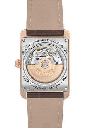 Frederique Constant 康斯登 Classics CARREE 方形典雅PVD玫瑰金心跳機械腕錶 30.40×33.30mm FC-311S4C4