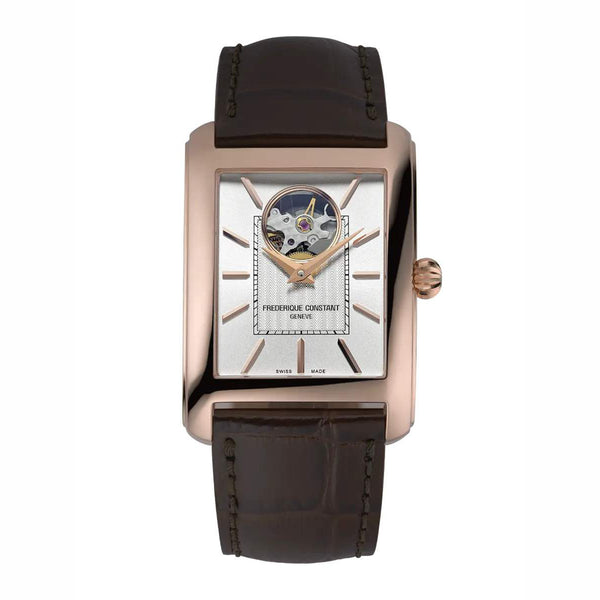 Frederique Constant 康斯登 Classics CARREE 方形典雅PVD玫瑰金心跳機械腕錶 30.40×33.30mm FC-311S4C4