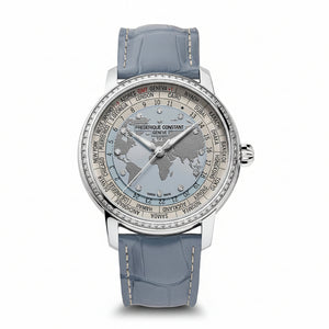 Frederique Constant 康斯登 Manufacture Classic Worldtimer 自製機芯世界時區鑲鑽錶圈腕錶 40mm FC-719LBWD3DH6 - 新萬國鐘錶