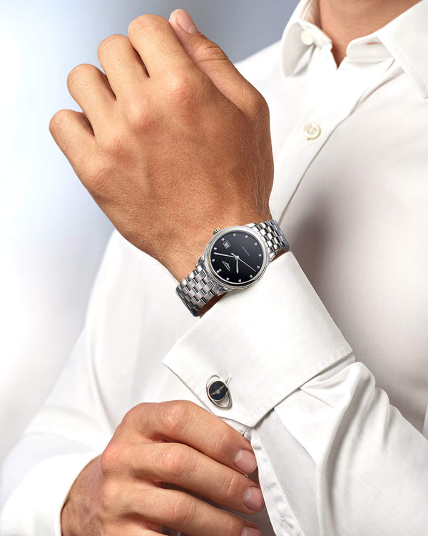 LONGINES 浪琴 Flagship 旗艦系列黑鑽面自動上鍊腕錶 38mm L49744576